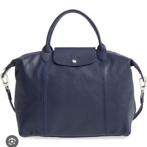 LONGCHAMP Medium Le Pliage Cuir Purple